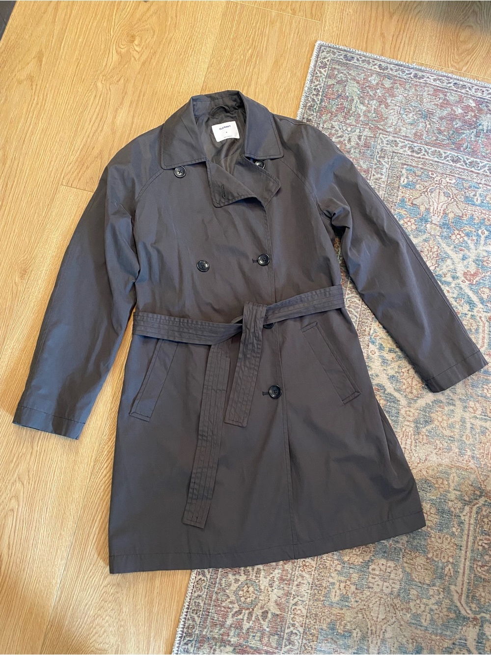 Old Navy Water Resistant Trench Coat Jacket in Panther Women’s Medium Raincoat
